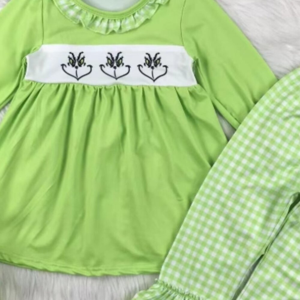 Dr Seuss Grinch Stole Christmas Girls Pajamas Set - Picture 2 of 3